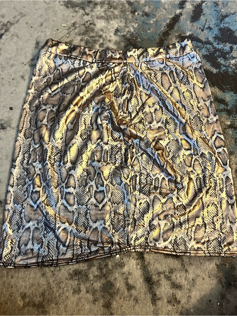 Snakeskin Print Mini Skirt - Neutral Tones